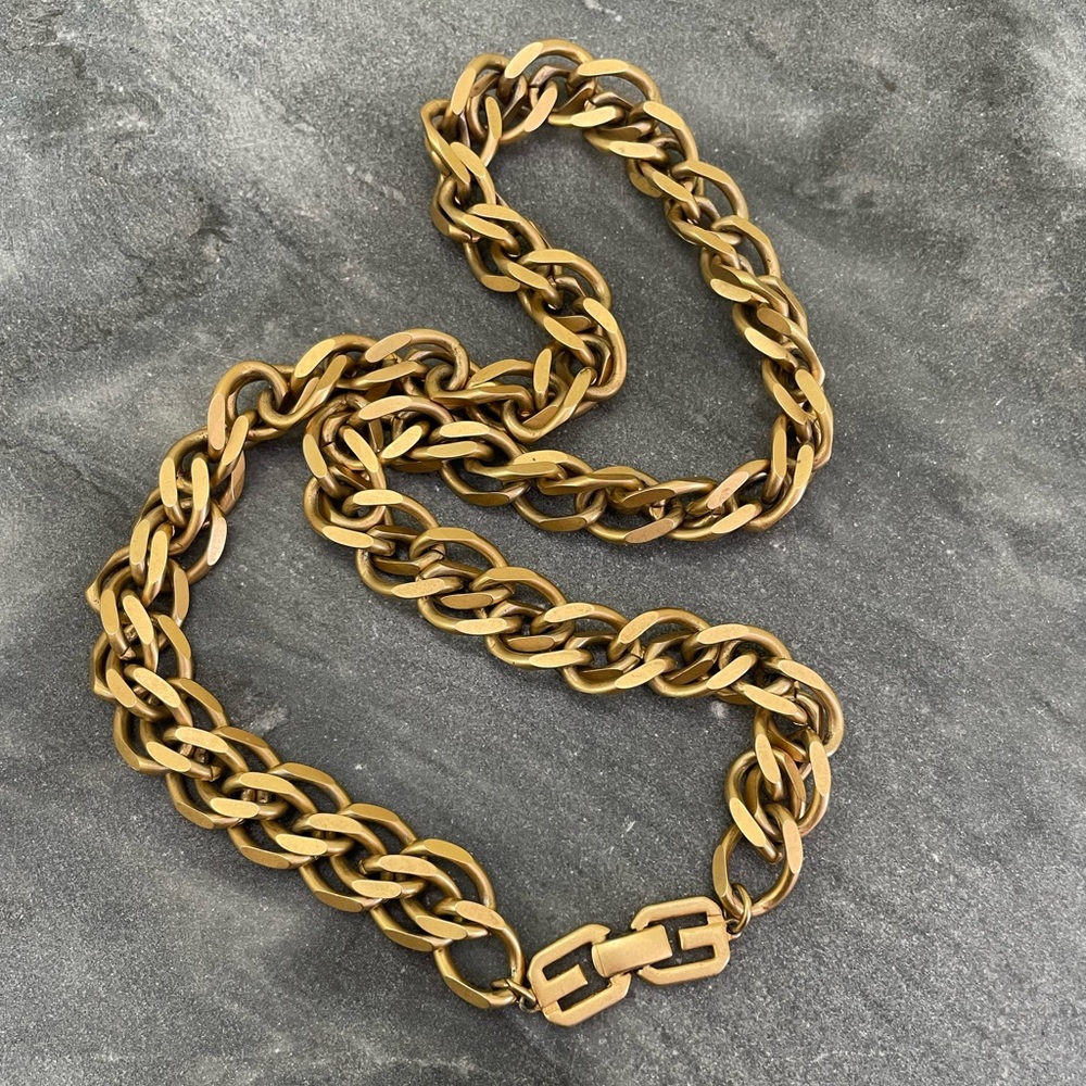 Vintage Givenchy Chunky Gold Chain Necklace - Picture 17 of 17